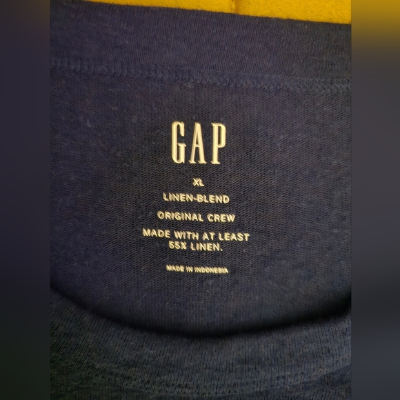 Gap linen blend crew tshirt XL fits like XXL blue - Picture 4 of 5
